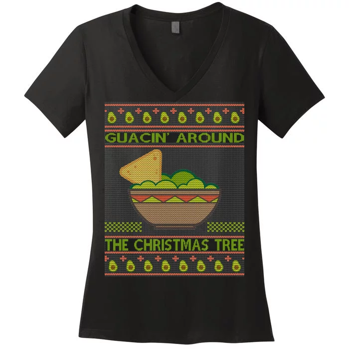 Guacin' Around The Christmas Tree Women's V-Neck T-Shirt