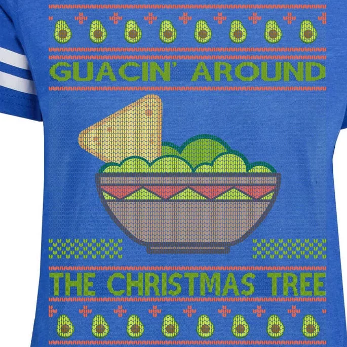 Guacin' Around The Christmas Tree Enza Ladies Jersey Football T-Shirt