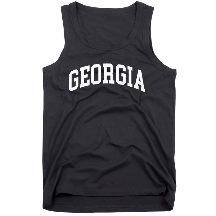 Georgia Us College Font Proud American Usa States Tank Top