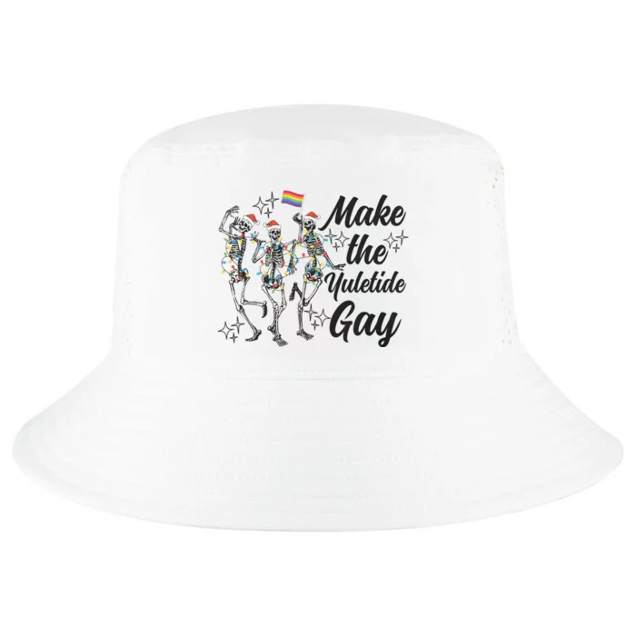 Gay Ugly Christmas Lgbt Pride Holiday Make The Yuletide Gay Dancing Skeleton Cool Comfort Performance Bucket Hat