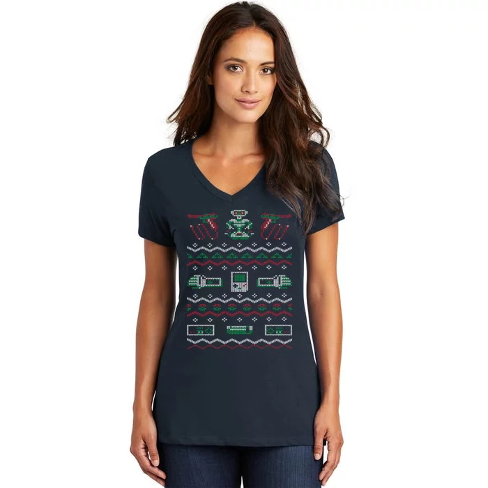 Game Ugly Christmas Women's V-Neck T-Shirt