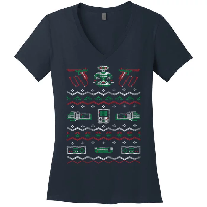 Game Ugly Christmas Women's V-Neck T-Shirt