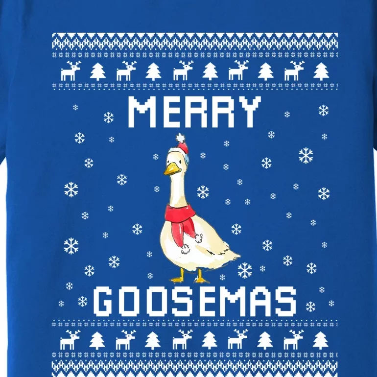 Geese Ugly Christmas Sweater Geese Lover Holiday Present Cool Gift Premium T-Shirt