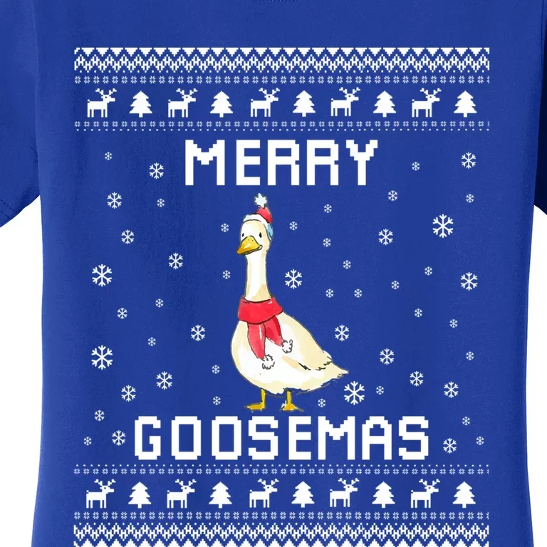 Geese Ugly Christmas Sweater Geese Lover Holiday Present Cool Gift Women's T-Shirt