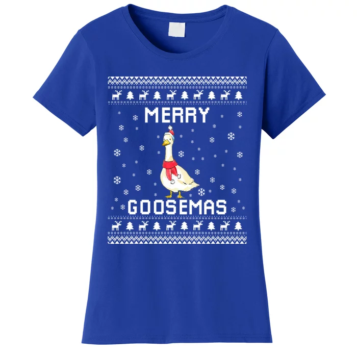 Geese Ugly Christmas Sweater Geese Lover Holiday Present Cool Gift Women's T-Shirt