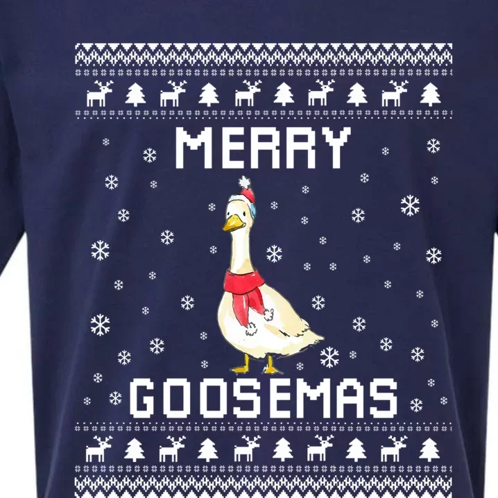 Geese Ugly Christmas Sweater Geese Lover Holiday Present Cool Gift Sueded Cloud Jersey T-Shirt