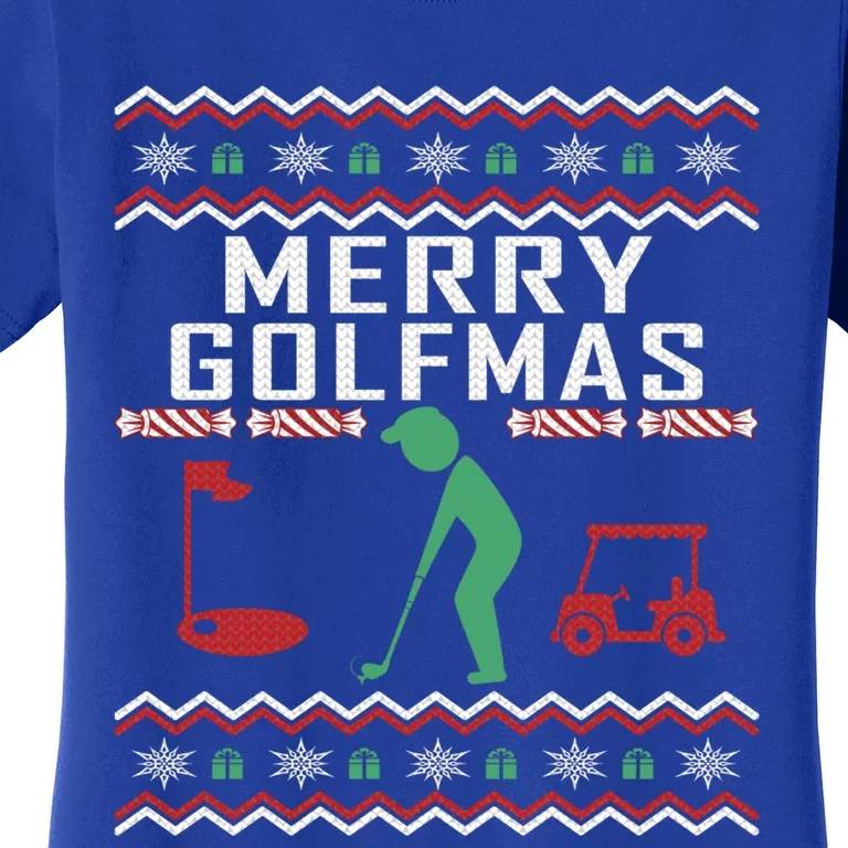 Golf Ugly Christmas Golfing Crazy Holiday Golfers Xmas Gift Funny Gift Women's T-Shirt