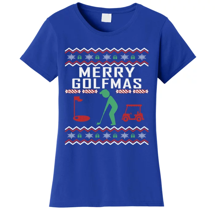 Golf Ugly Christmas Golfing Crazy Holiday Golfers Xmas Gift Funny Gift Women's T-Shirt