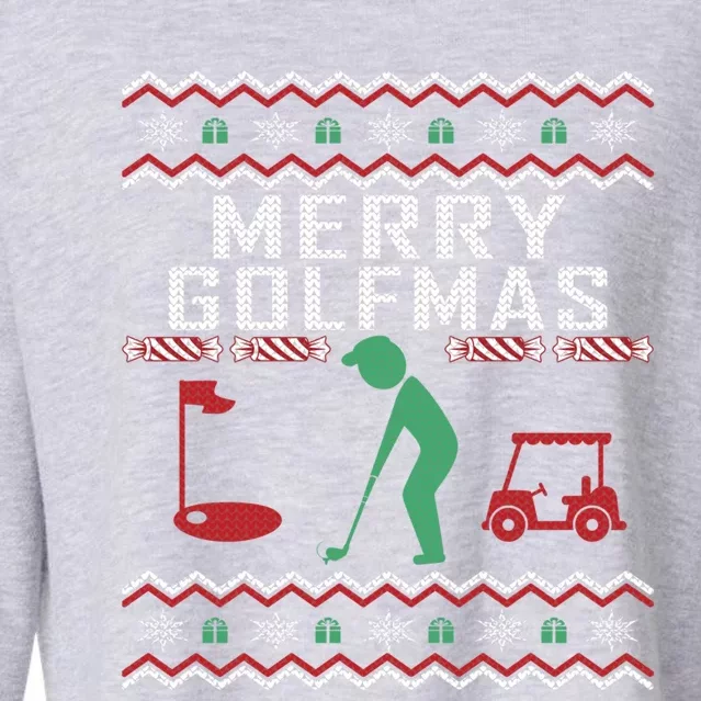 Golf Ugly Christmas Golfing Crazy Holiday Golfers Xmas Gift Funny Gift Cropped Pullover Crew