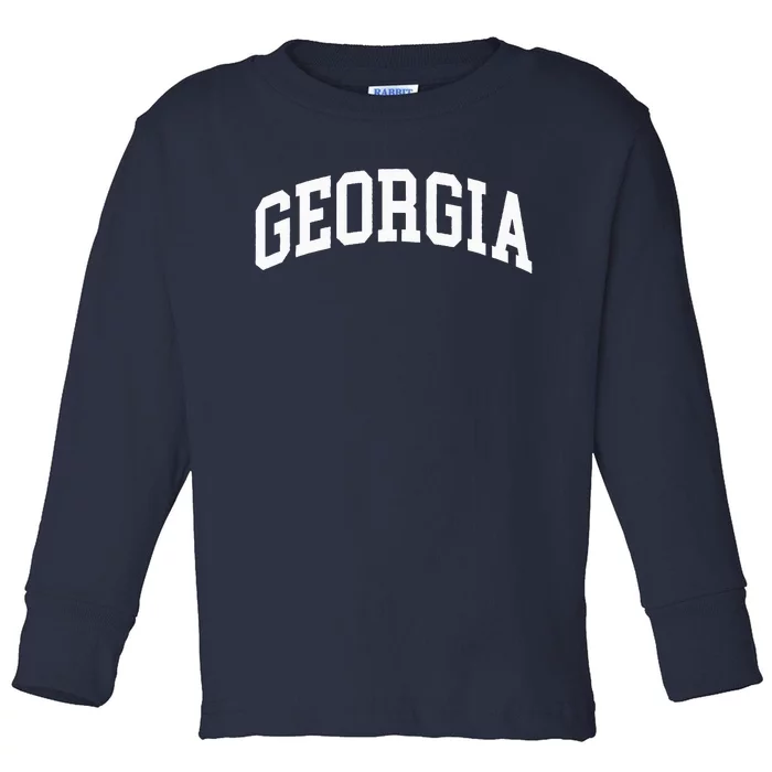 Georgia US College Font Proud American USA States Toddler Long Sleeve Shirt