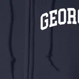 Georgia US College Font Proud American USA States Full Zip Hoodie