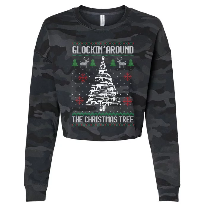 Guns Ugly Christmas Sweaters For Gun Lovers Cropped Pullover Crew