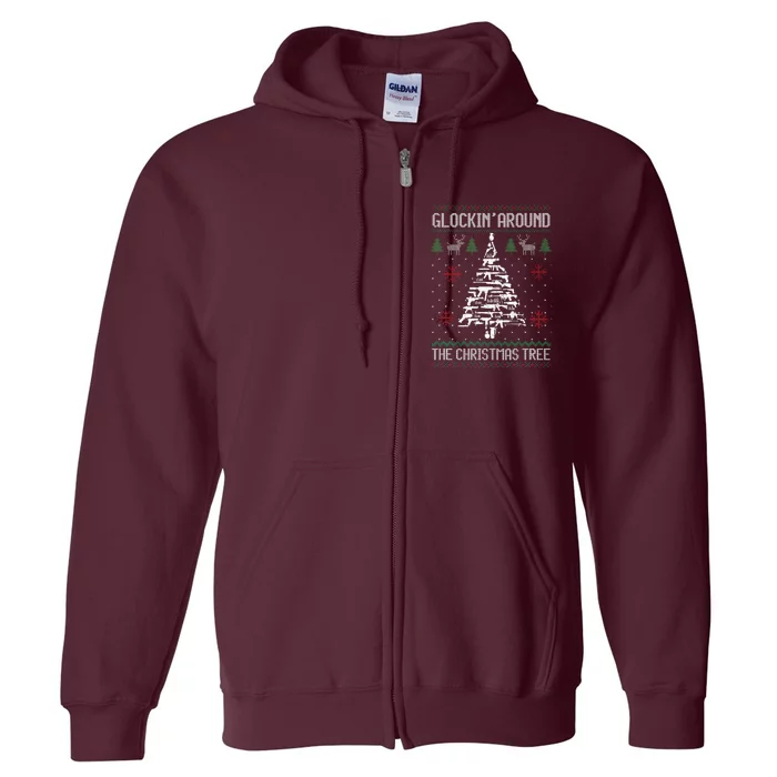 Guns Ugly Christmas Sweaters For Gun Lovers Full Zip Hoodie