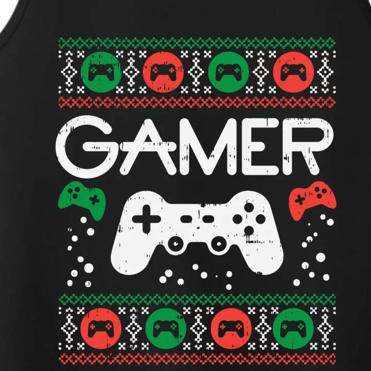 Gamer Ugly Christmas Sweater Retro Video Game Xmas Boys Gift Meaningful Gift Performance Tank