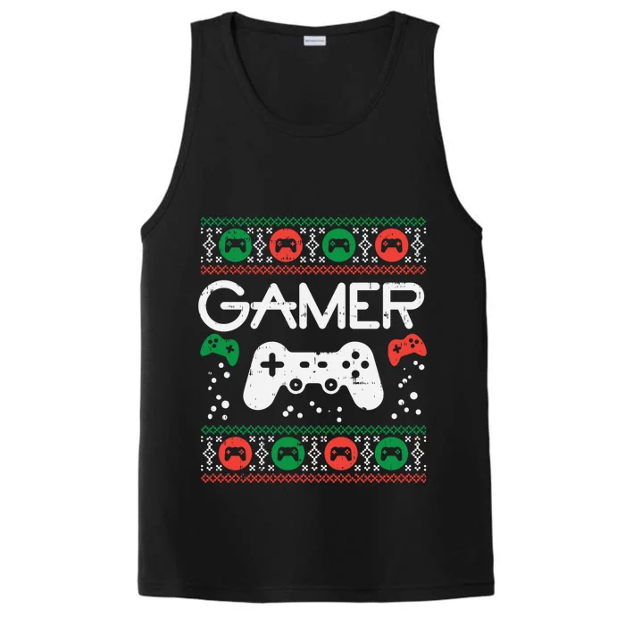 Gamer Ugly Christmas Sweater Retro Video Game Xmas Boys Gift Meaningful Gift Performance Tank