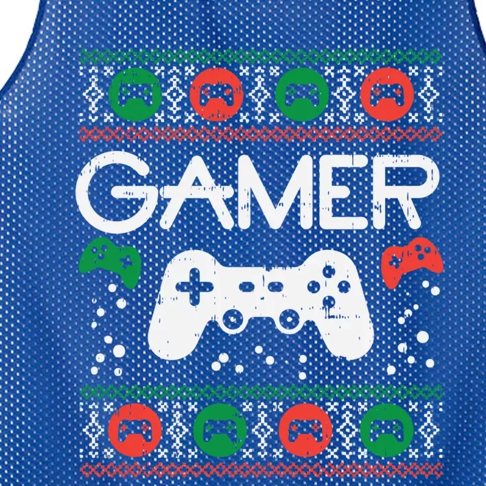 Gamer Ugly Christmas Sweater Retro Video Game Xmas Boys Gift Meaningful Gift Mesh Reversible Basketball Jersey Tank