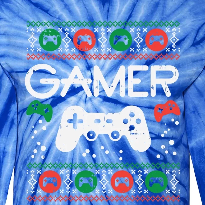 Gamer Ugly Christmas Sweater Retro Video Game Xmas Boys Gift Meaningful Gift Tie-Dye Long Sleeve Shirt