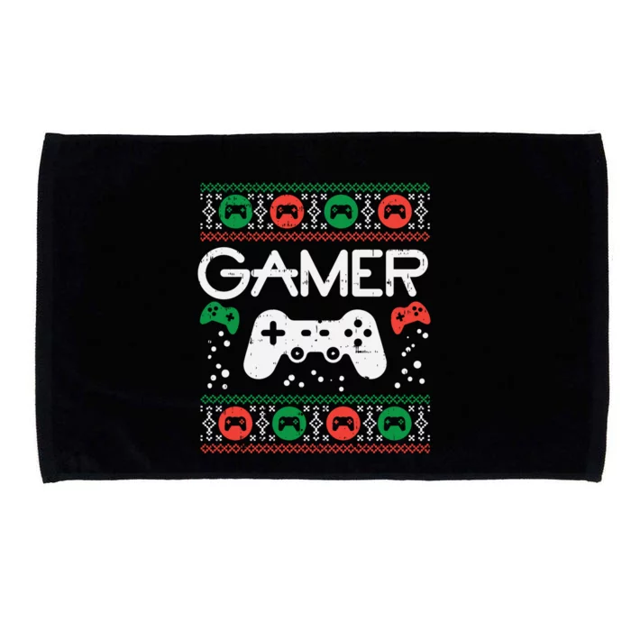 Gamer Ugly Christmas Sweater Retro Video Game Xmas Boys Gift Microfiber Hand Towel