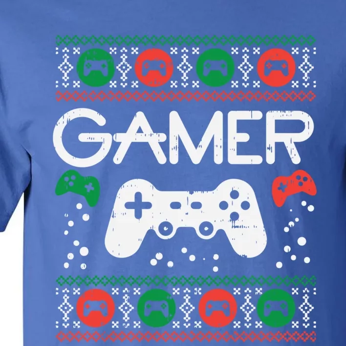 Gamer Ugly Christmas Sweater Retro Video Game Xmas Boys Gift Tall T-Shirt