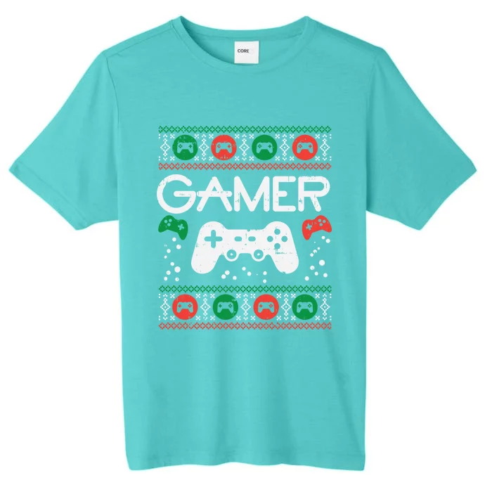 Gamer Ugly Christmas Sweater Retro Video Game Xmas Boys Gift ChromaSoft Performance T-Shirt