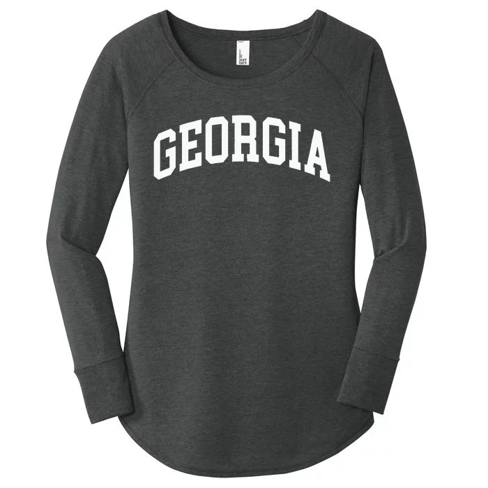 Georgia US College Font Proud American USA States Women's Perfect Tri Tunic Long Sleeve Shirt