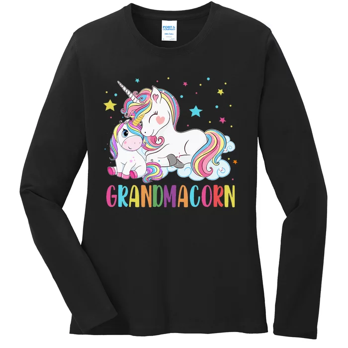 Grandmacorn Unicorn Costume Grandma Mom Mother's Day Ladies Long Sleeve Shirt