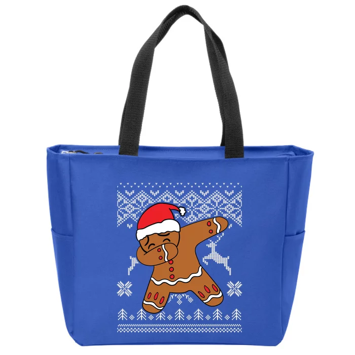 Gingerbread Ugly Christmas Sweater Gingerdab Dab Dance Gift Zip Tote Bag