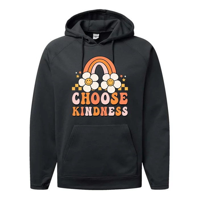 Groovy Unity Day Choose Kindness Anti Bullying Performance Fleece Hoodie