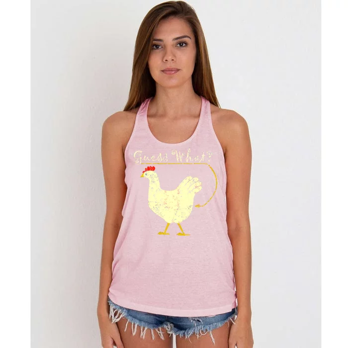 Guess What? Chicken Butt Women's Knotted Racerback Tank