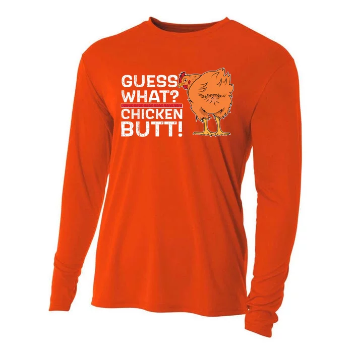 Guess What? Chicken Butt! Funny Joke Cooling Performance Long Sleeve Crew