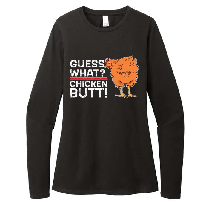 Guess What? Chicken Butt! Funny Joke Womens CVC Long Sleeve Shirt