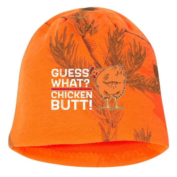 Guess What? Chicken Butt! Funny Joke Kati - Camo Knit Beanie