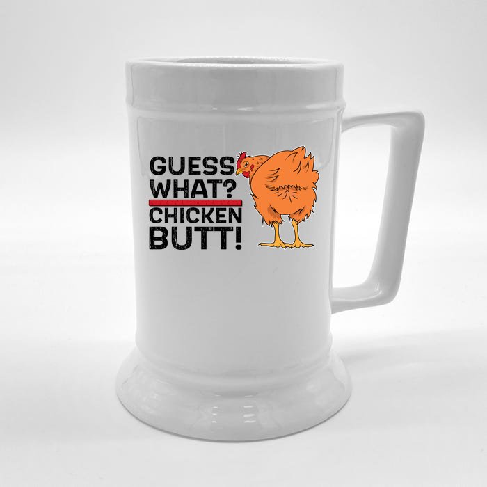 Guess What? Chicken Butt! Funny Joke Front & Back Beer Stein