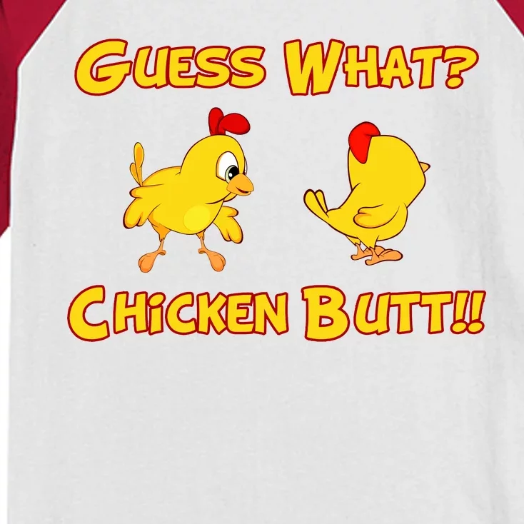 Guess What Chickenbutt? Chicken Graphic Butt Kids Colorblock Raglan Jersey