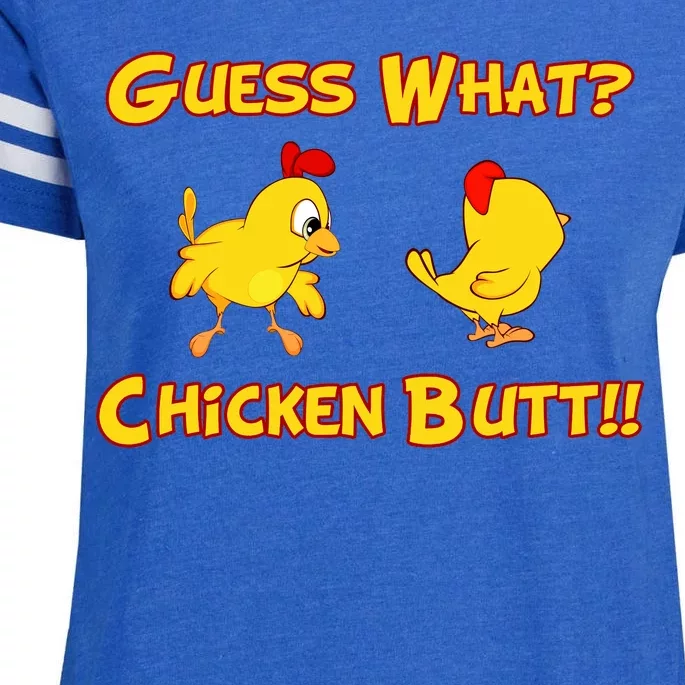 Guess What Chickenbutt? Chicken Graphic Butt Enza Ladies Jersey Football T-Shirt