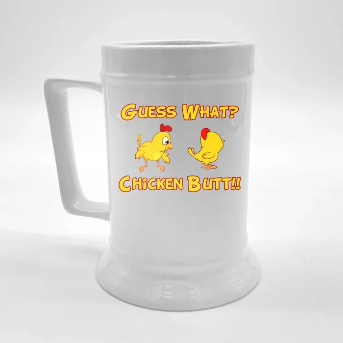 Guess What Chickenbutt? Chicken Graphic Butt Front & Back Beer Stein