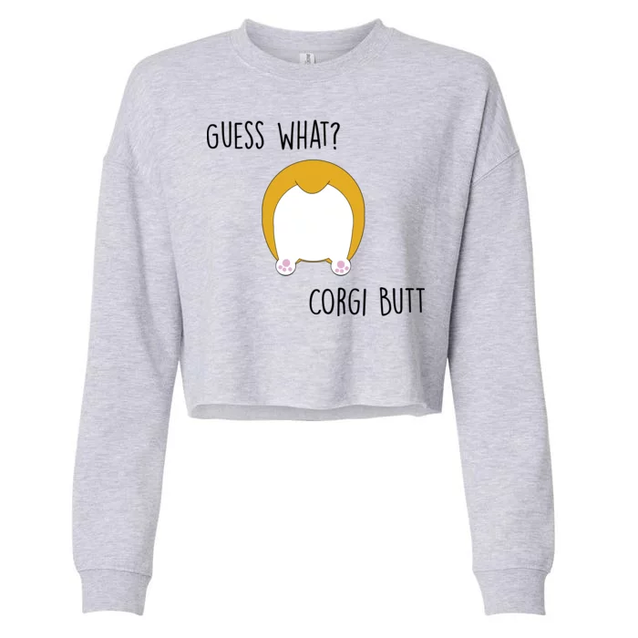 Guess What Corgi Butt Cropped Pullover Crew