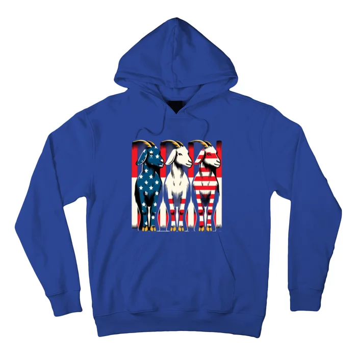 Goat Usa Flag Patriotic Goat Lover Goat 4th Of July Gift Hoodie