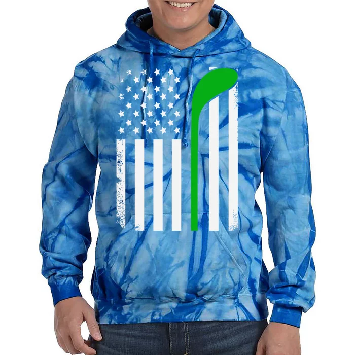 Golf Us Flag Funny Golf Lover Patricks Day Gift Tie Dye Hoodie