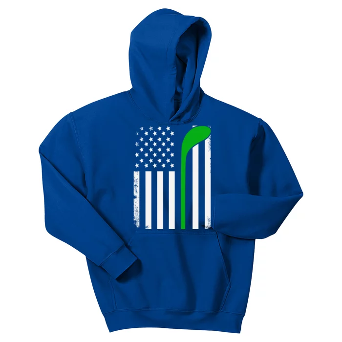 Golf Us Flag Funny Golf Lover Patricks Day Gift Kids Hoodie