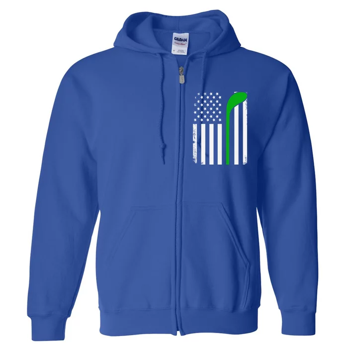 Golf Us Flag Funny Golf Lover Patricks Day Gift Full Zip Hoodie