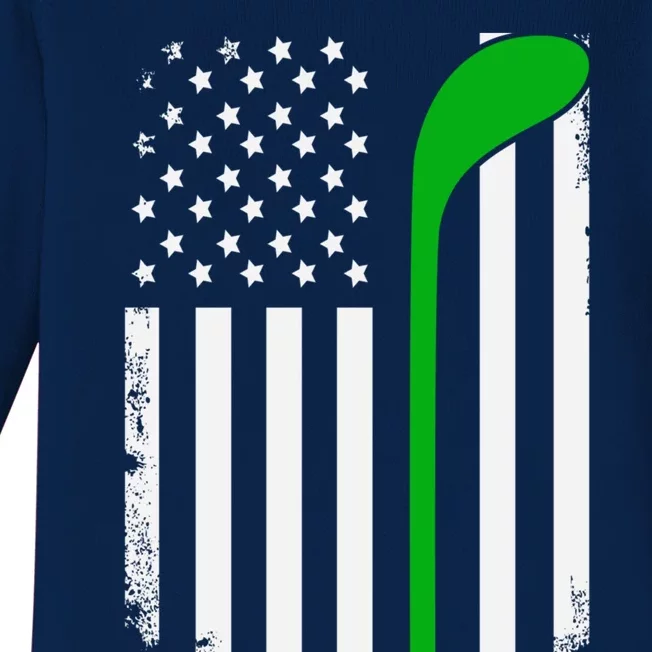 Golf Us Flag Funny Golf Lover Patricks Day Gift Baby Long Sleeve Bodysuit