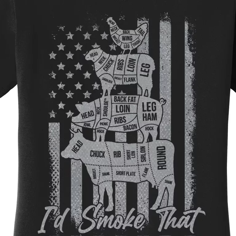 Grilling Us Flag ID Smoke That Women's T-Shirt