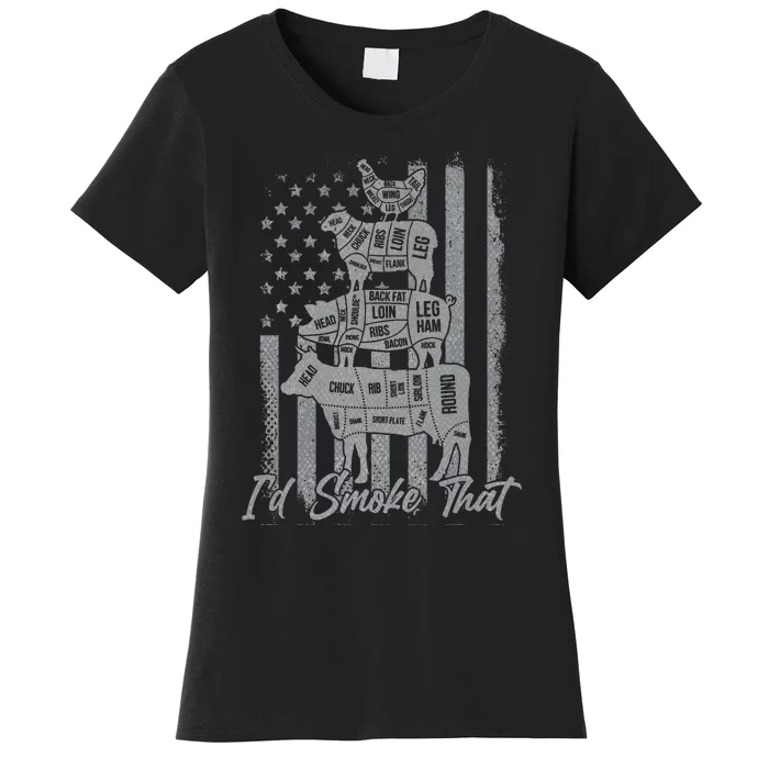 Grilling Us Flag ID Smoke That Women's T-Shirt