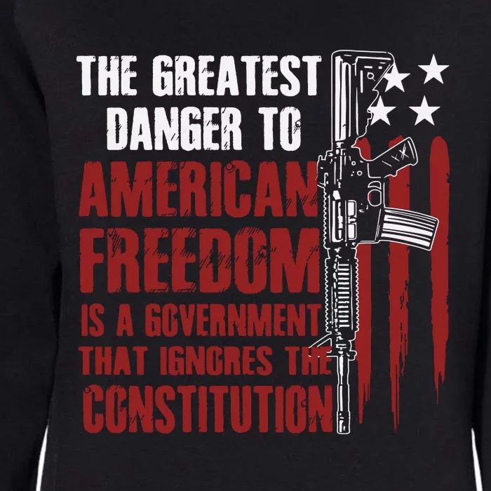 Gun Usa Flag American Freedom Funny Government Womens California Wash Sweatshirt