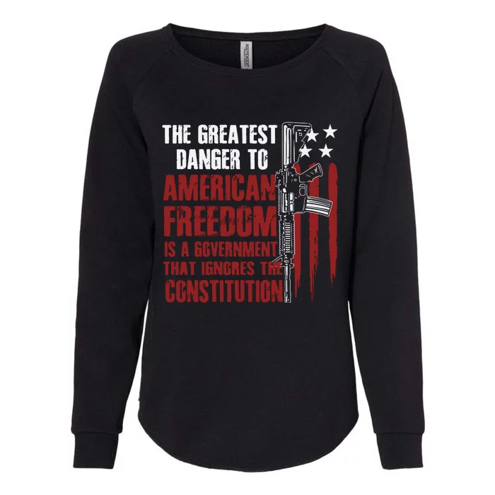 Gun Usa Flag American Freedom Funny Government Womens California Wash Sweatshirt