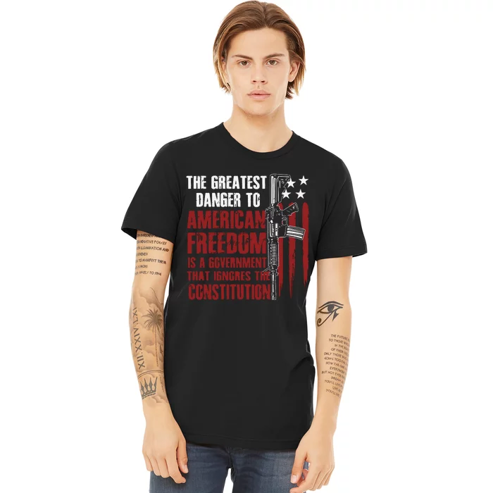 Gun Usa Flag American Freedom Funny Government Premium T-Shirt