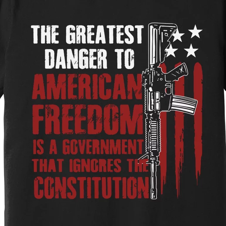 Gun Usa Flag American Freedom Funny Government Premium T-Shirt