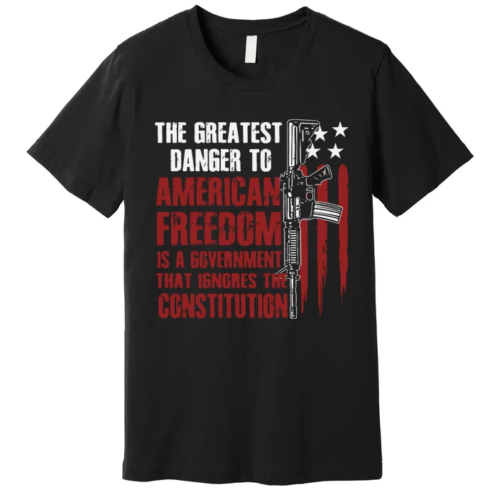 Gun Usa Flag American Freedom Funny Government Premium T-Shirt