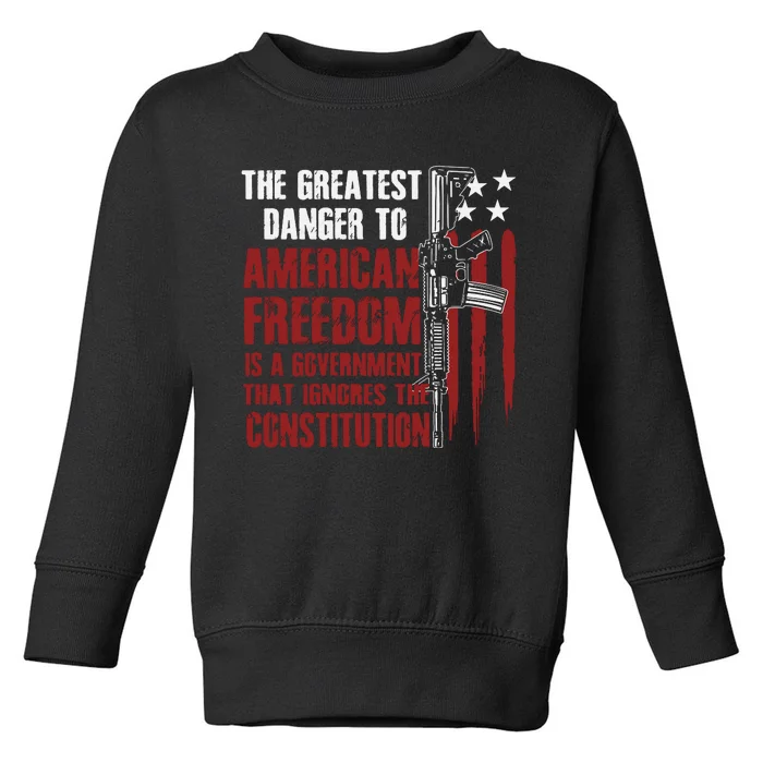 Gun Usa Flag American Freedom Funny Government Toddler Sweatshirt